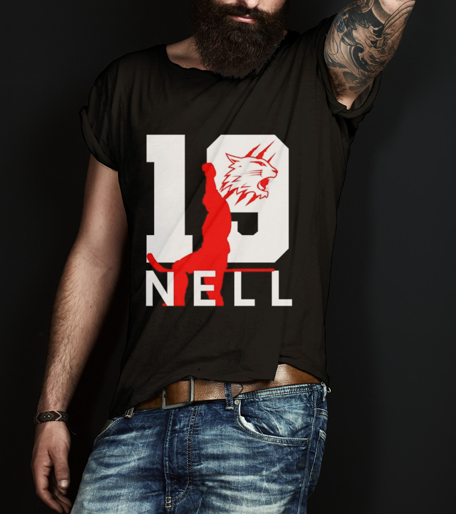 NELL 19 Wildcat Silhouette With Red Figure T-Shirt