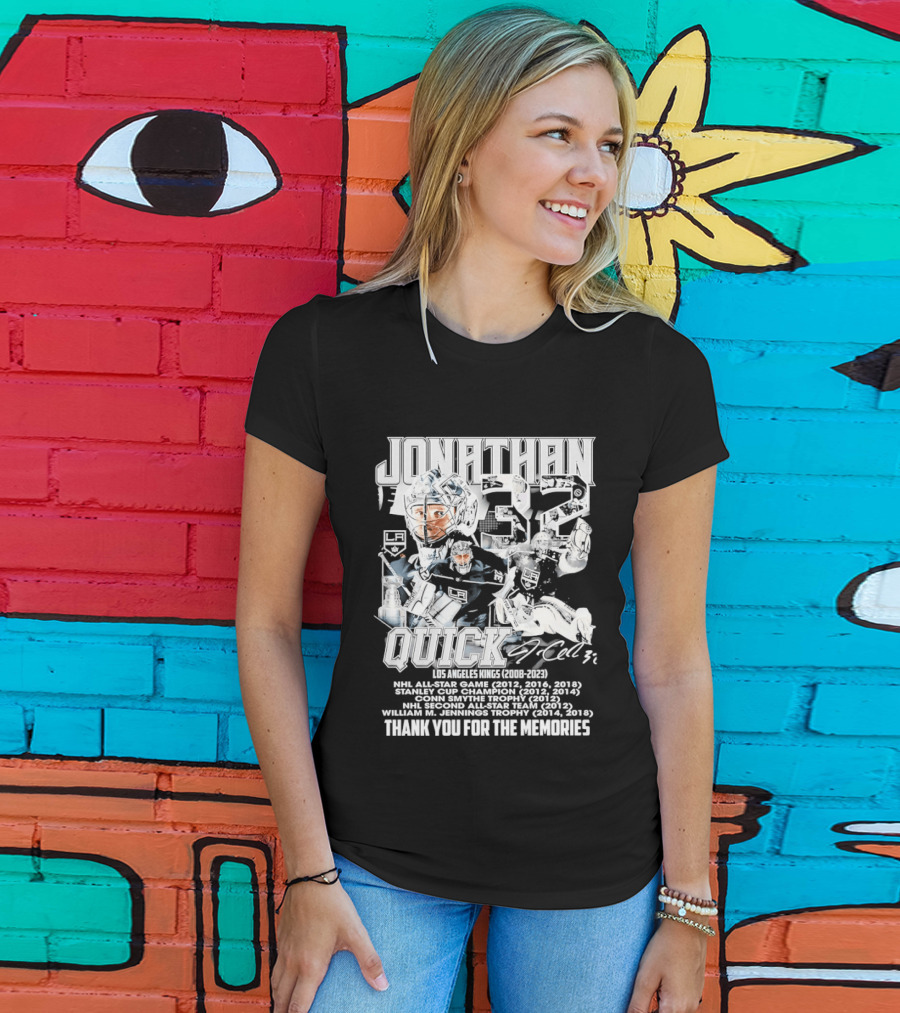 Jonathan Quick Los Angeles Kings NHL All Star Stanley Cup Champion Thank You For The Memories T-Shirt