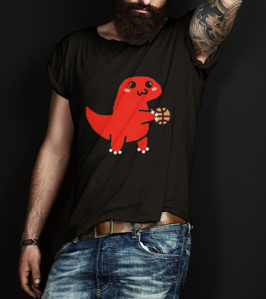 Kawaii Kawaii Toronto Raptors Cute Red Dinosaur Basketball T-Shirt