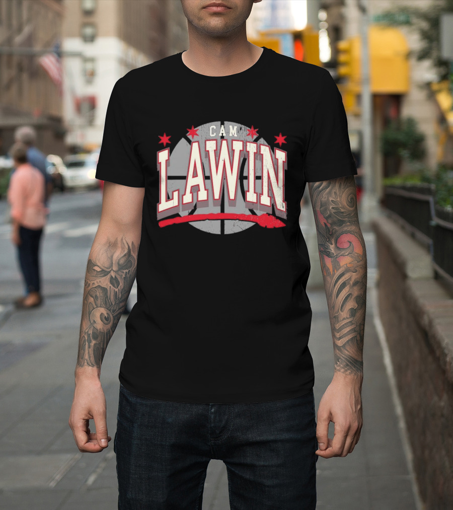 Cam Lawin Basketball Stars Red and White T-Shirt