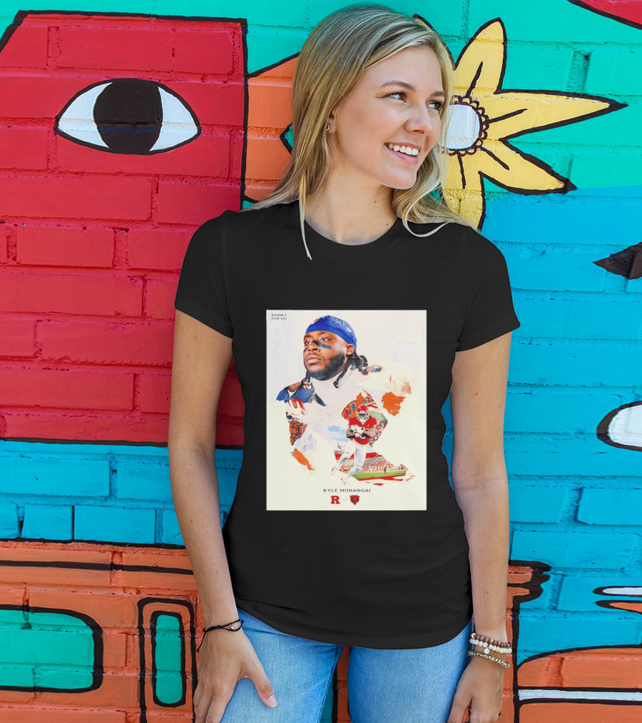 Round 7 Pick 233 Kyle Monangai Chicago Bears Rutgers Football T-Shirt