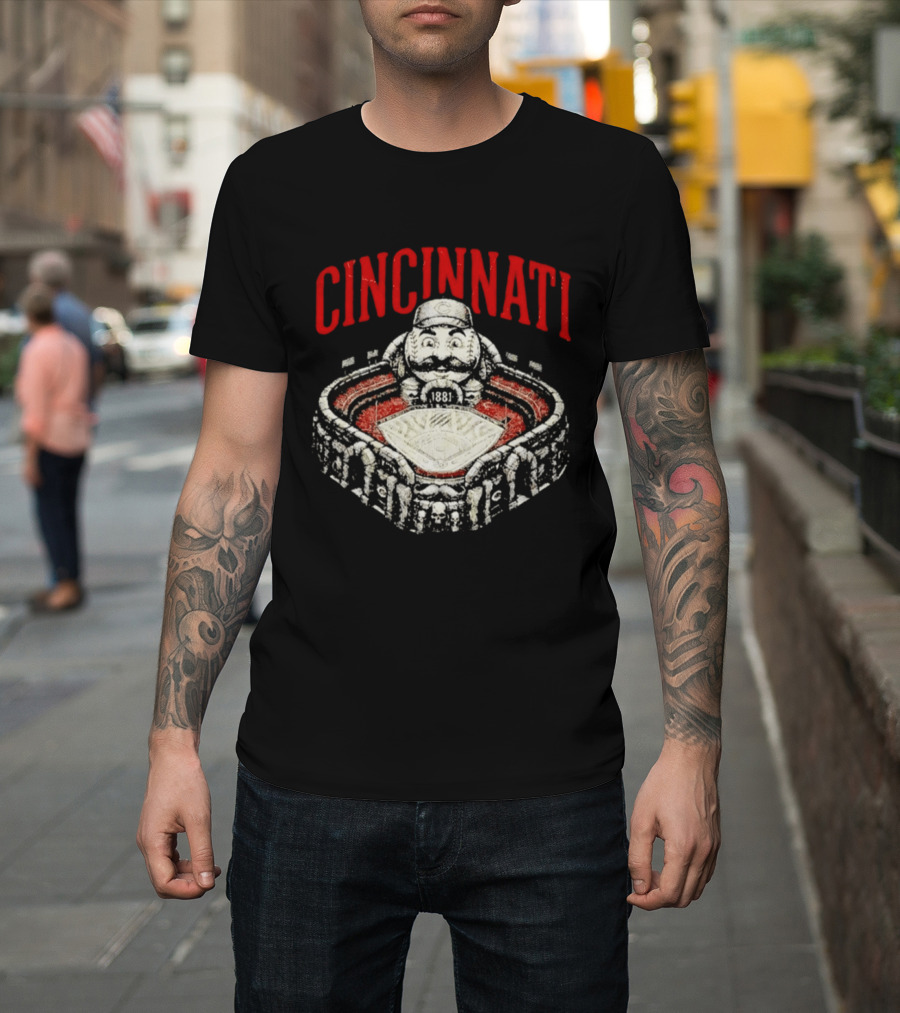 Cincinnati Reds Stadium 1881 Mascot Mashup T-Shirt