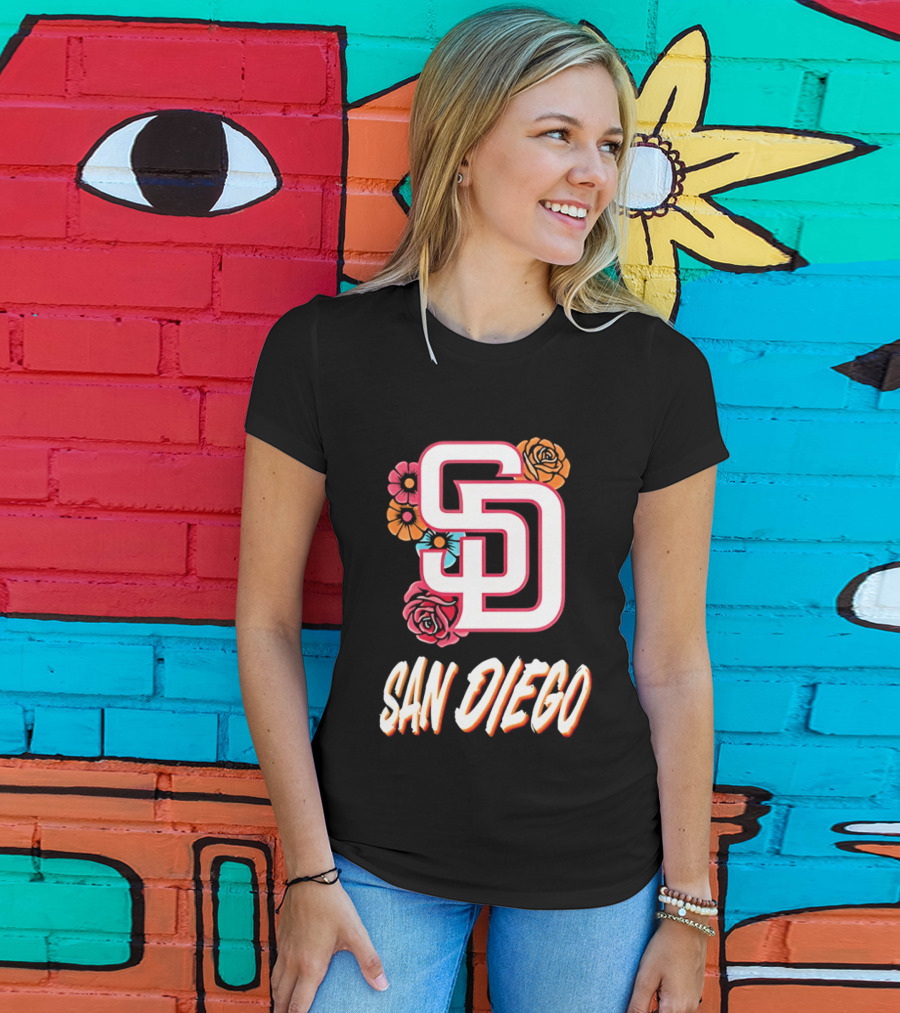 San Diego Padres 2026 Rose Floral SD T-Shirt