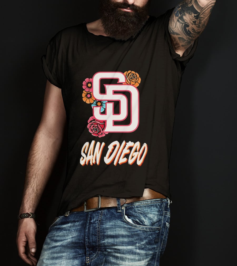 San Diego Padres 2026 Rose Floral SD T-Shirt