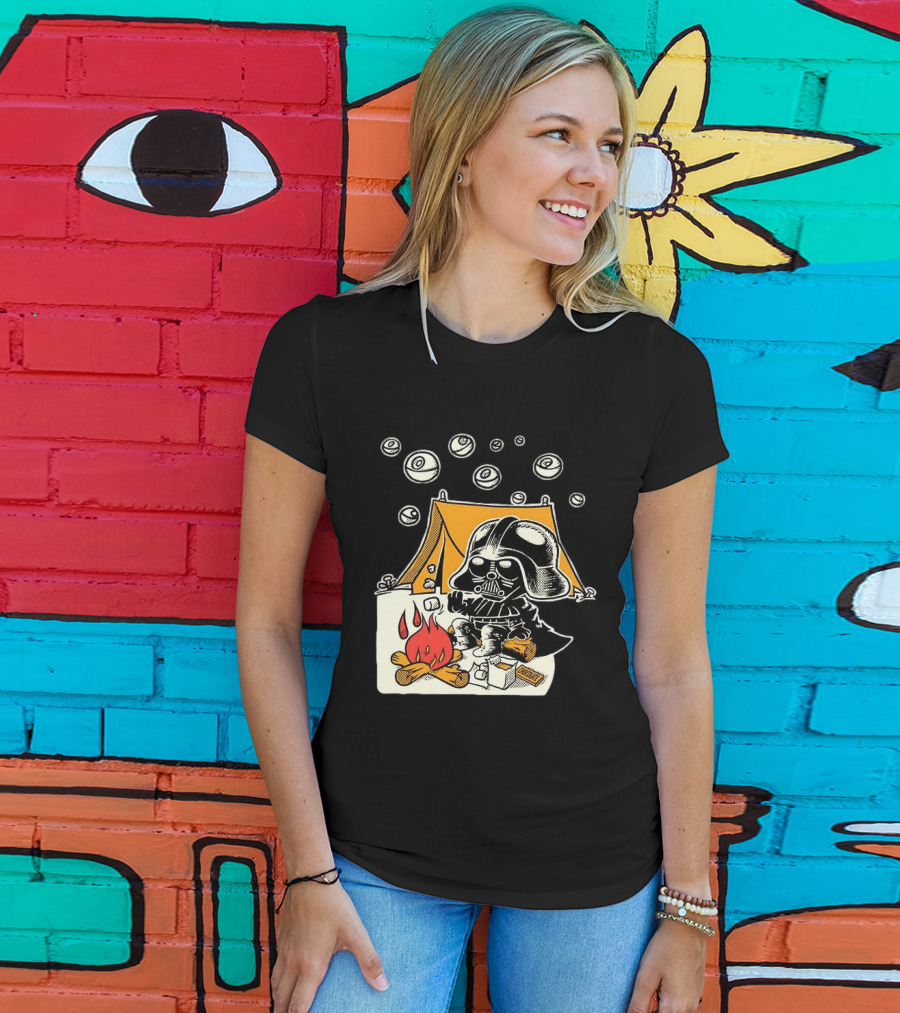 Under Death Stars Darth Vader Star Wars Camping Marshmallows Chocolate T-Shirt