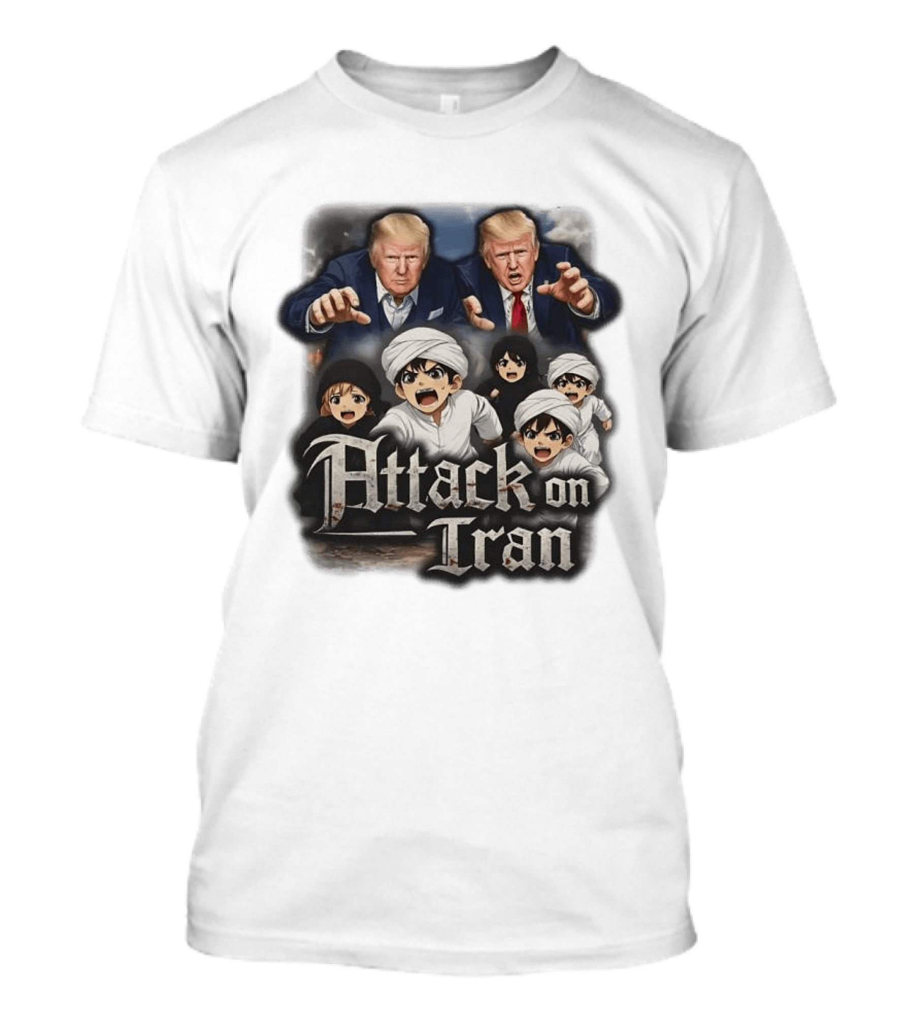 Attack On Iran Trump Manga Style Sarcastic Anime Meme T-Shirt