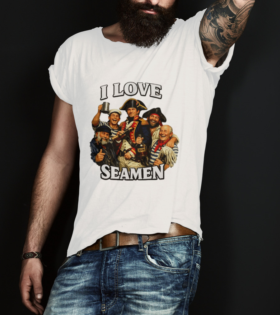 I Love Seamen Pirate Rum Crew Celebrating Together T-Shirt