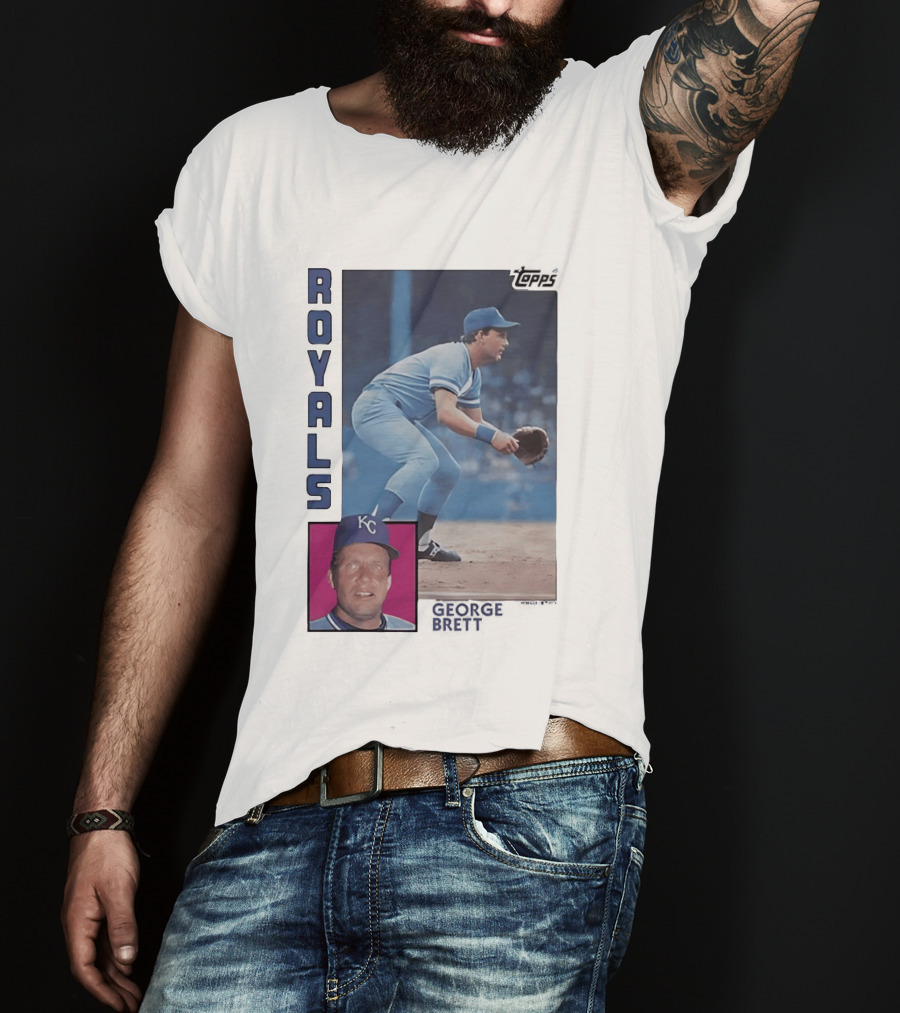 Kansas City Royals George Brett Topps 1984 Baseball Card T-Shirt