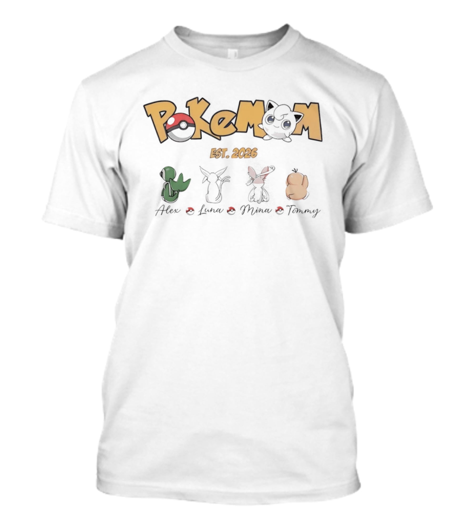 Pokémon PokeMom Est 2026 Alex Luna Mina Tommy T-Shirt