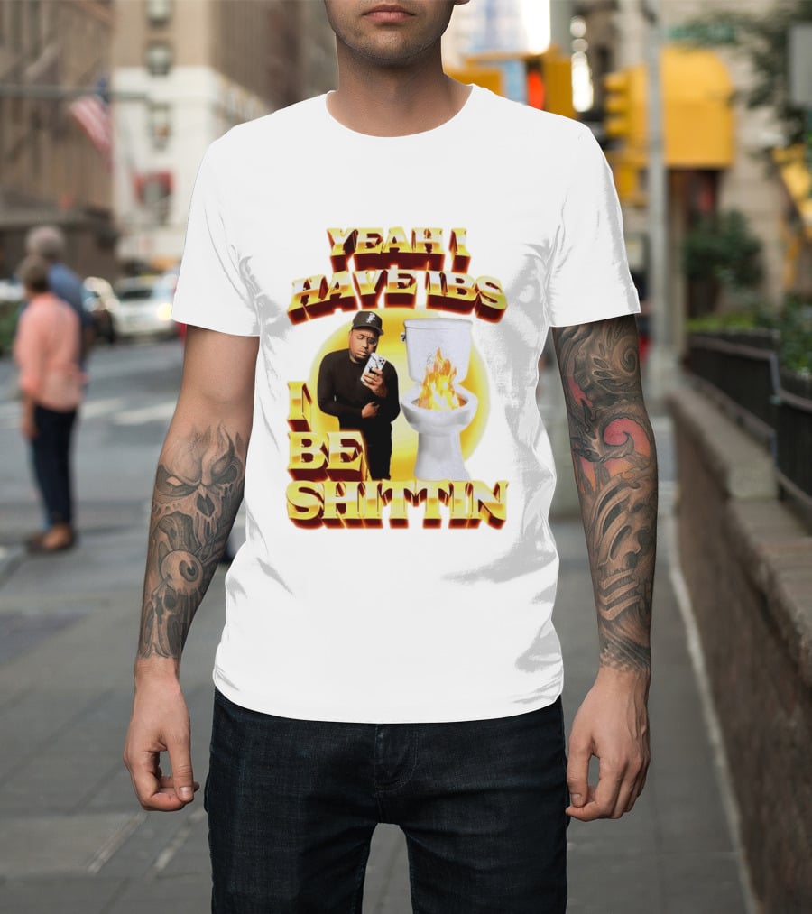 Yeah I Have IBS I Be Shittin 90s Bootleg Style With Fire Toilet And Phone Guy T-Shirt