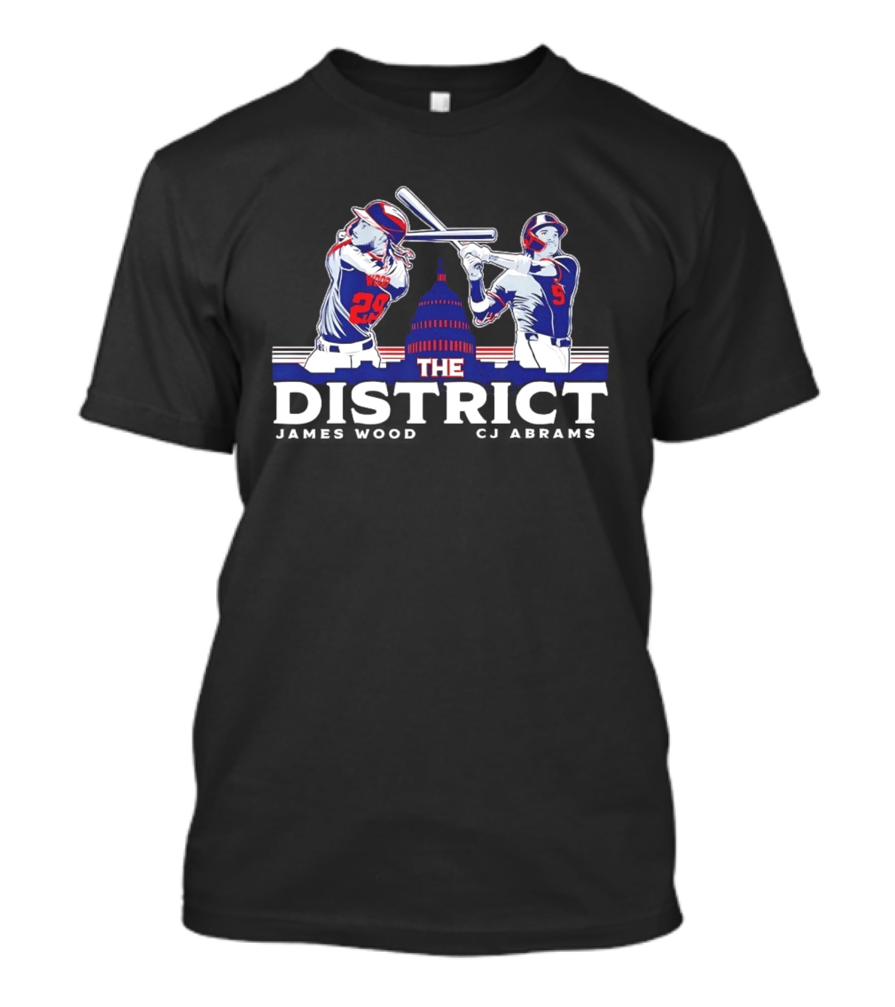 The District James Wood 29 CJ Abrams 5 Baseball Capitol Building T-Shirt