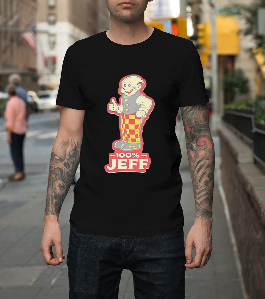 100 Percent Jeff Thumbs Up Character Checker Pants T-Shirt