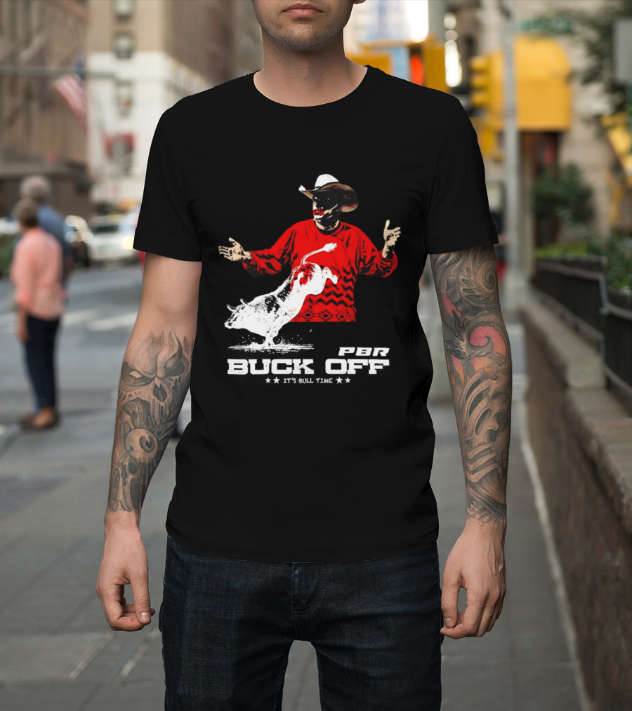 PBR Flint Buck Off It's Bull Time Cowboy Hat Bull Rider Red Sweater T-Shirt