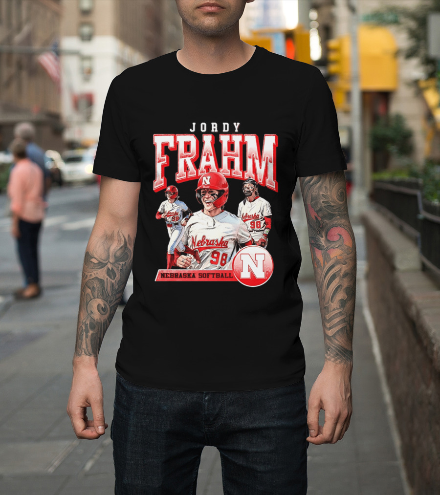 Jordy Frahm Nebraska Softball 98 Player Vintage 90s T-Shirt