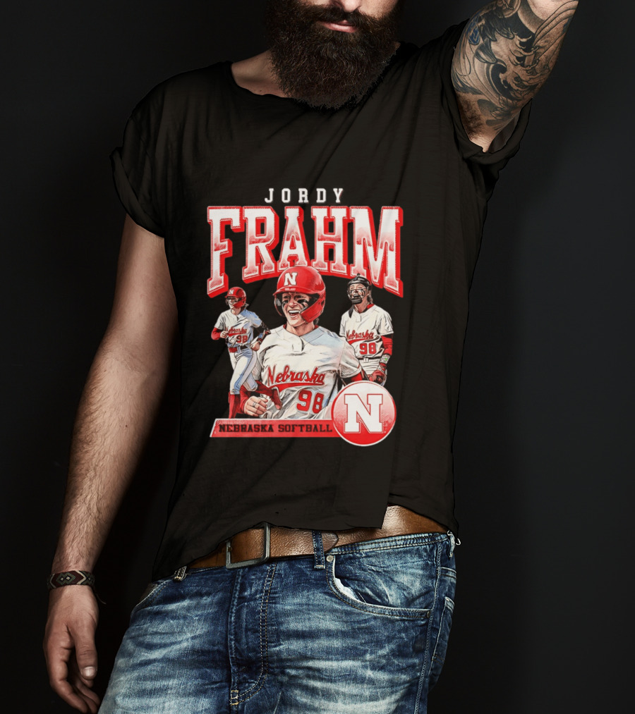 Jordy Frahm Nebraska Softball 98 Player Vintage 90s T-Shirt