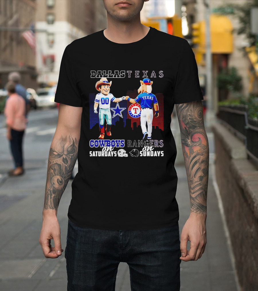 Dallas Texas Cowboys Rangers Skyline Texas Rangers T-Shirt