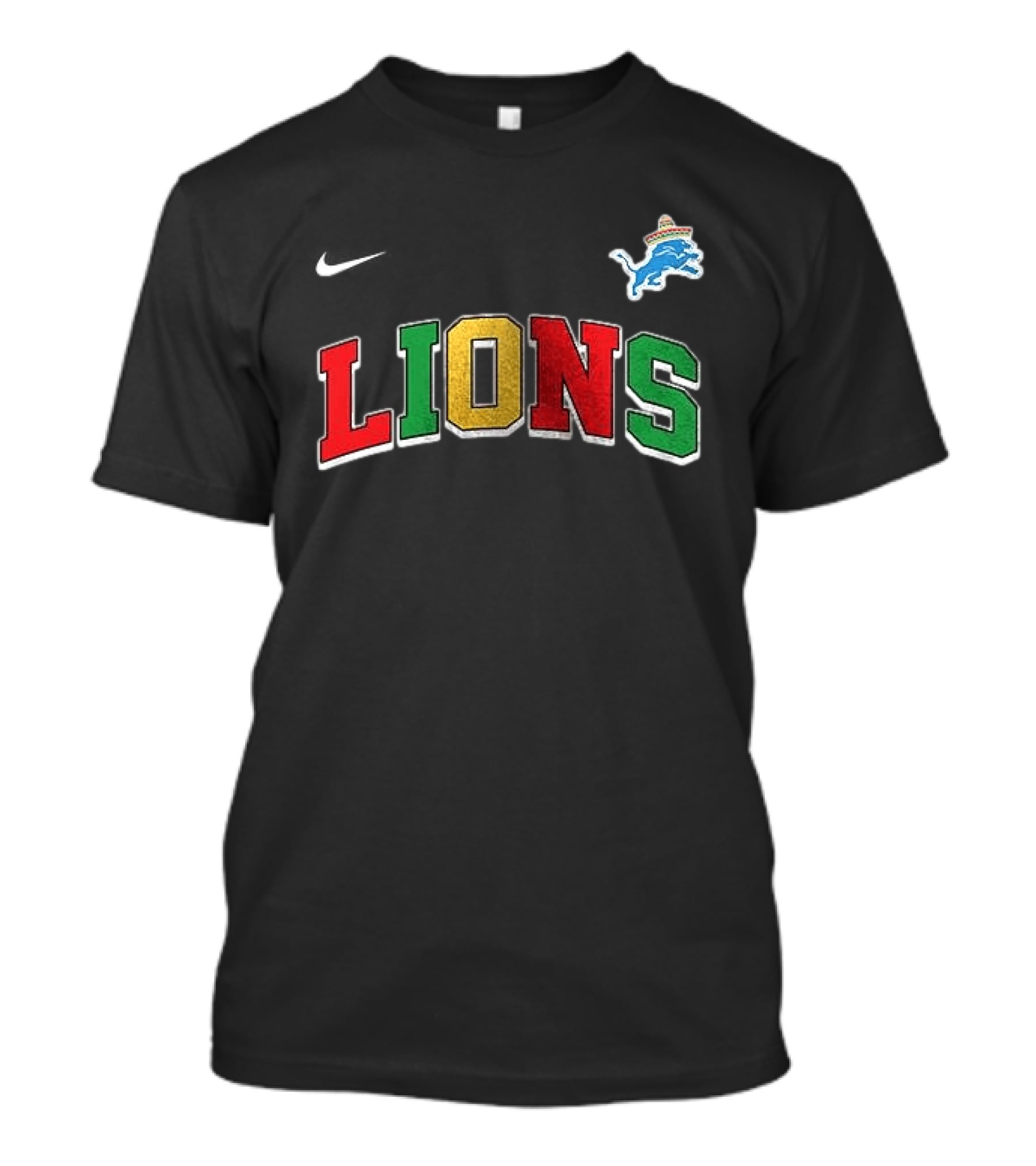 Detroit Lions Cinco De Drinko Bitchachos Sombrero Skeleton T-Shirt