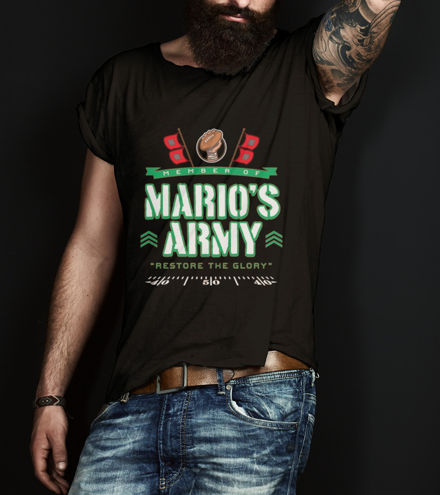 Member Of Mario's Army Restore The Glory Football Flags T-Shirt