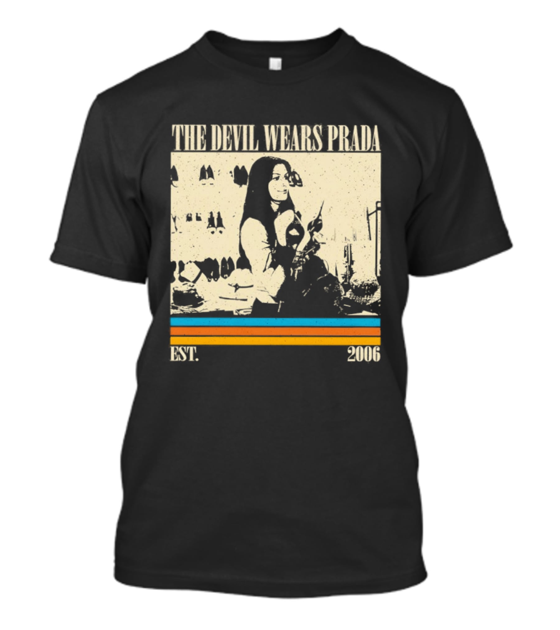 The Devil Wears Prada EST 2006 Vintage Style Retro Stripes T-Shirt