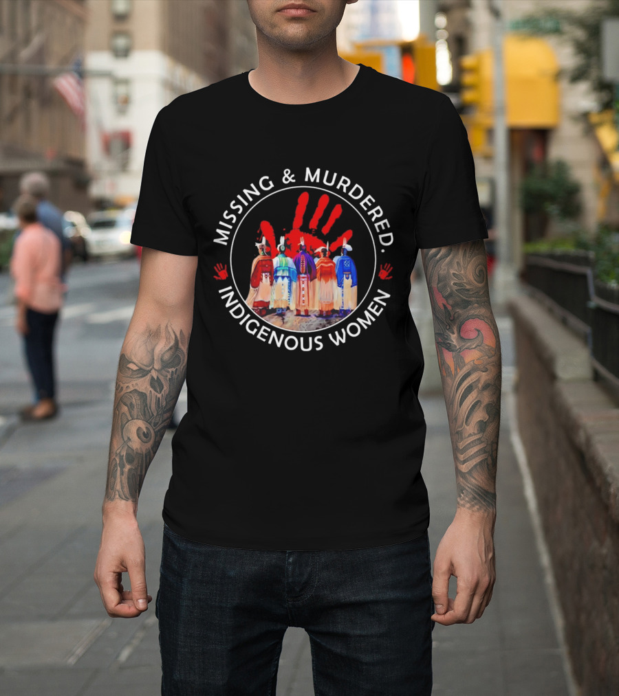 Missing And Murdered Indigenous Women Red Handprint Symbol MMIW Awareness T-Shirt