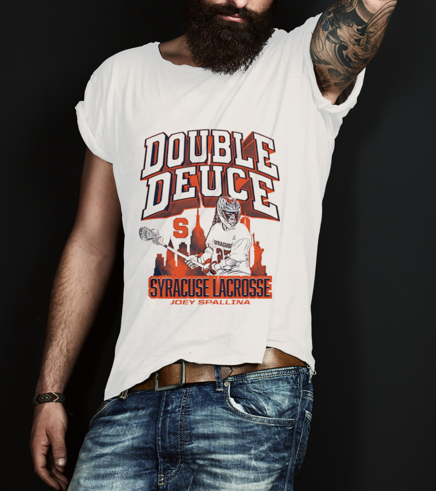 Double Deuce Syracuse Lacrosse Joey Spallina City Skyline T-Shirt
