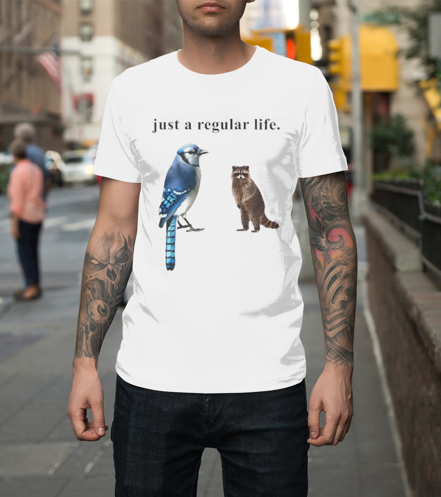 Just A Regular Life Raccoon And Bird Regular Show T-Shirt