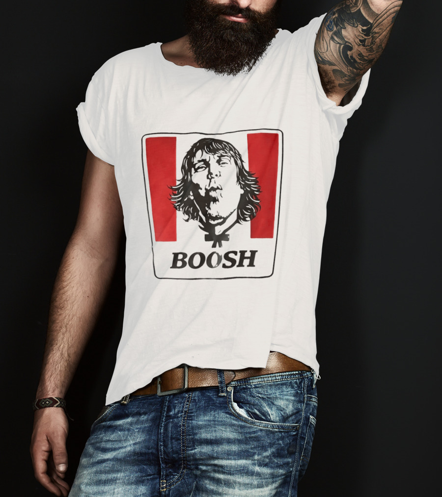 The Mighty Boosh Boosh Face Red Stripes T-Shirt
