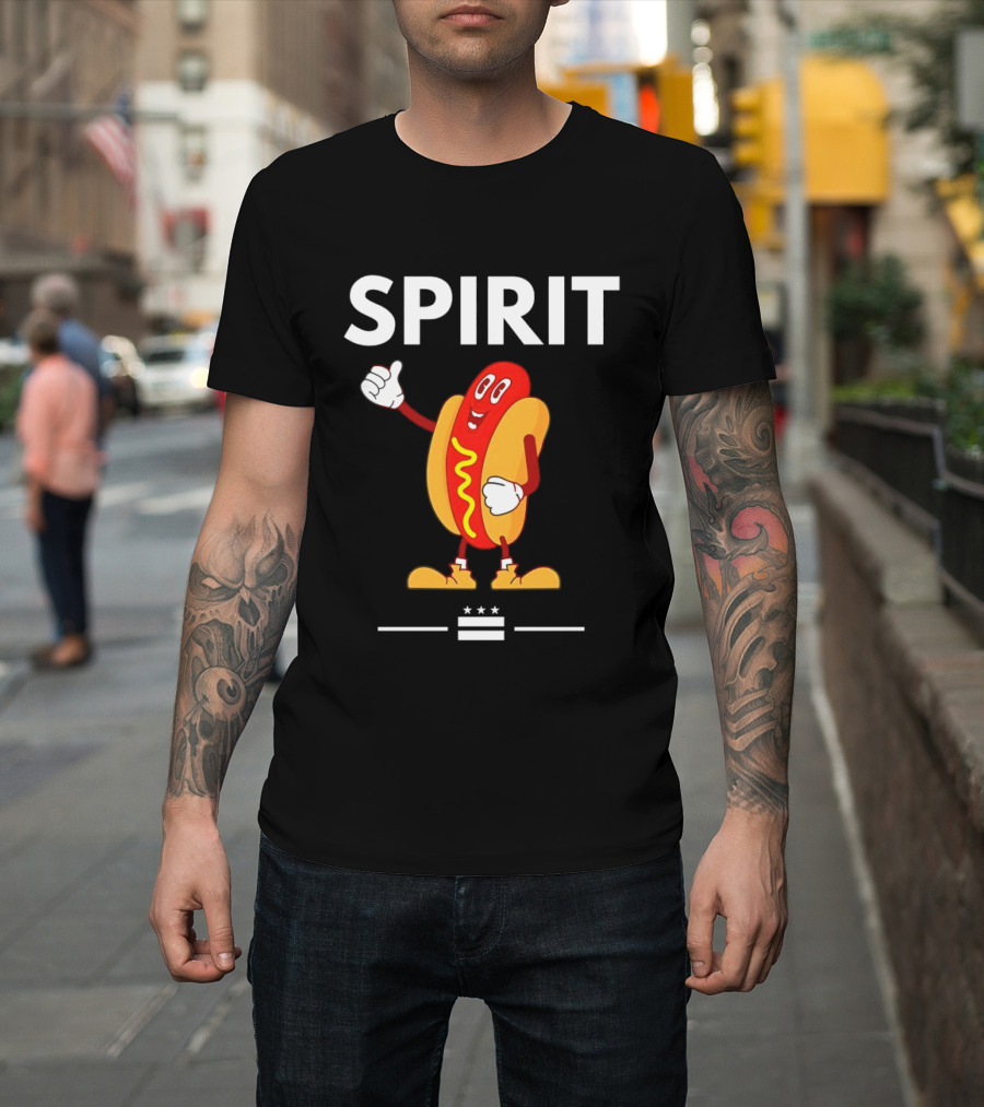 Spirit Hotdog Thumbs Up Cartoon T-Shirt