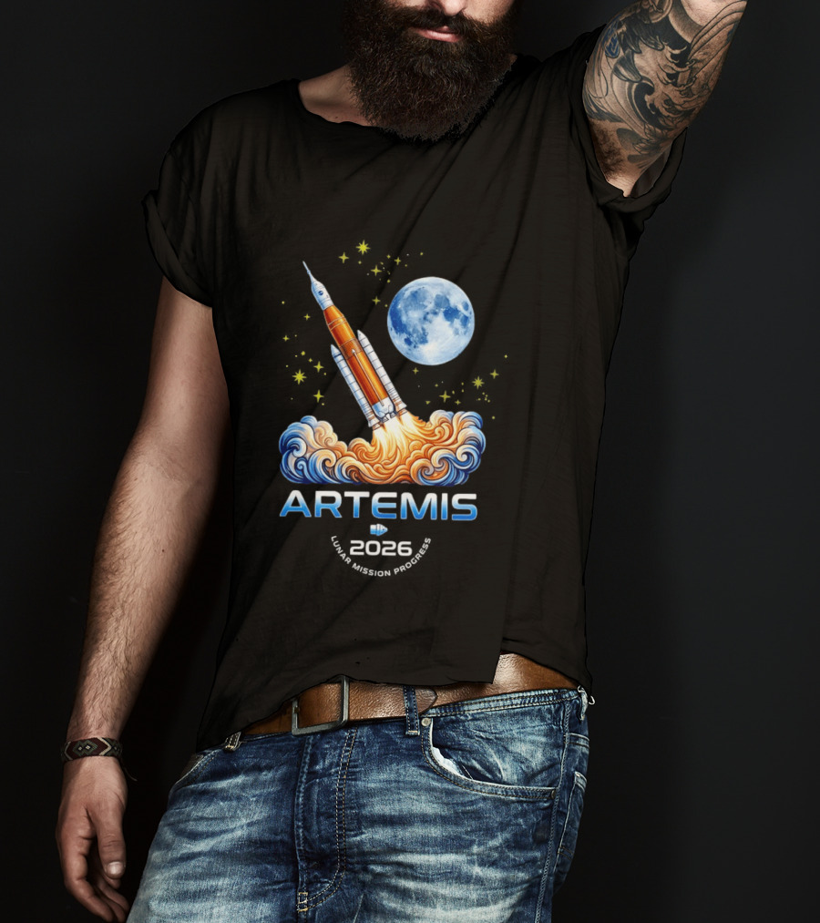 Artemis II 2026 NASA Moon Rocket Launch Space Program T-Shirt