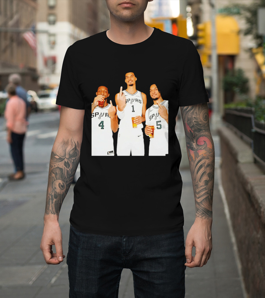 San Antonio Spurs Trinity Beers And Middle Finger Gesture T-Shirt