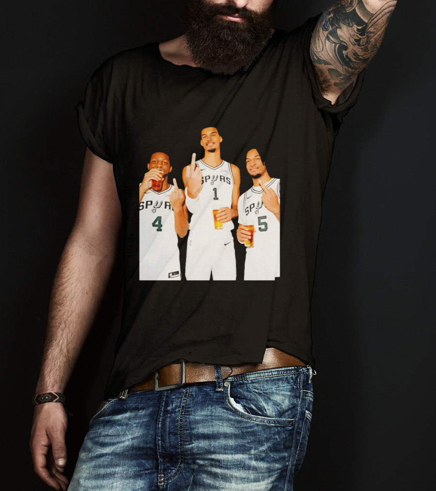San Antonio Spurs Trinity Beers And Middle Finger Gesture T-Shirt