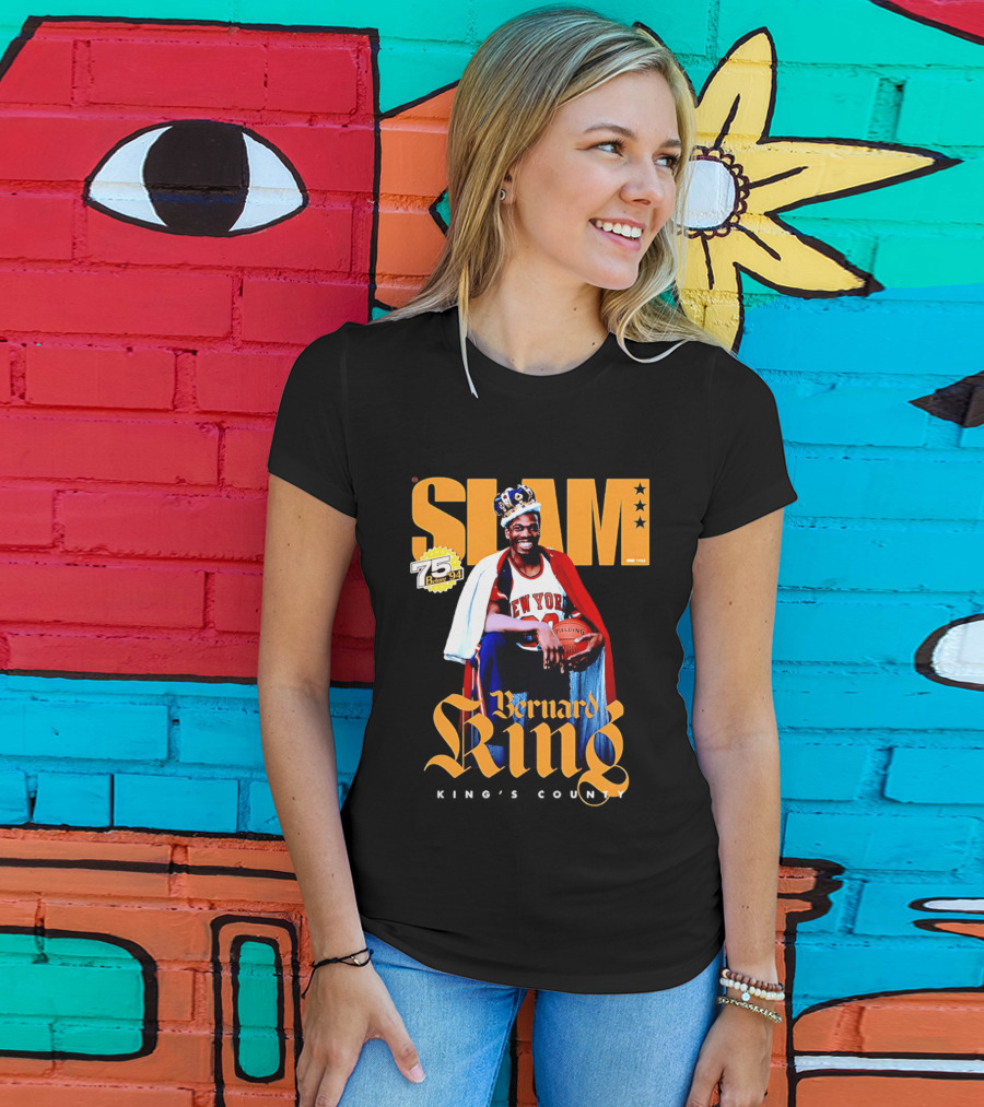 Bernard King New York Knicks Slam June 1995 King's County 75 Before 94 T-Shirt