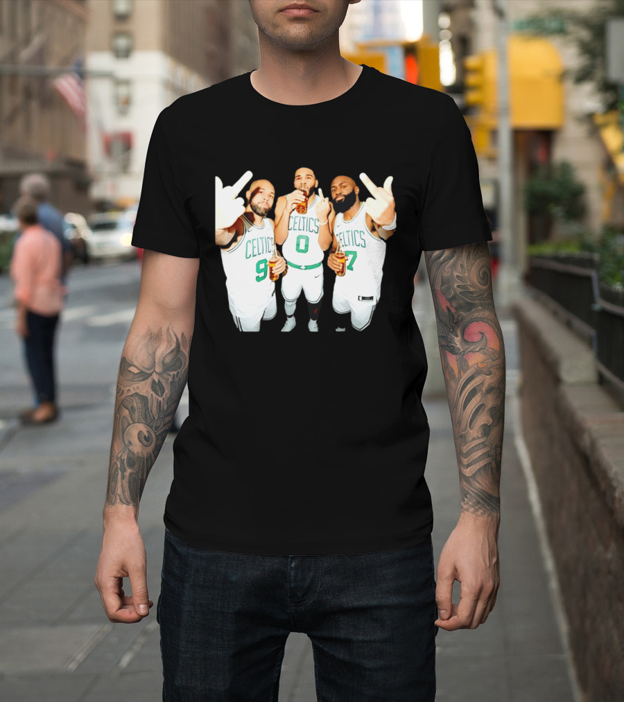 Boston Celtics Players Trinity Middle Finger Beers Humor T-Shirt