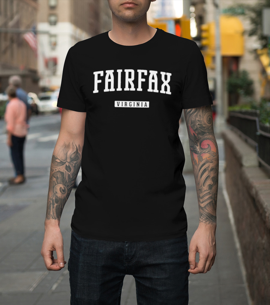 Fairfax Virginia Arching Bold Lettering T-Shirt
