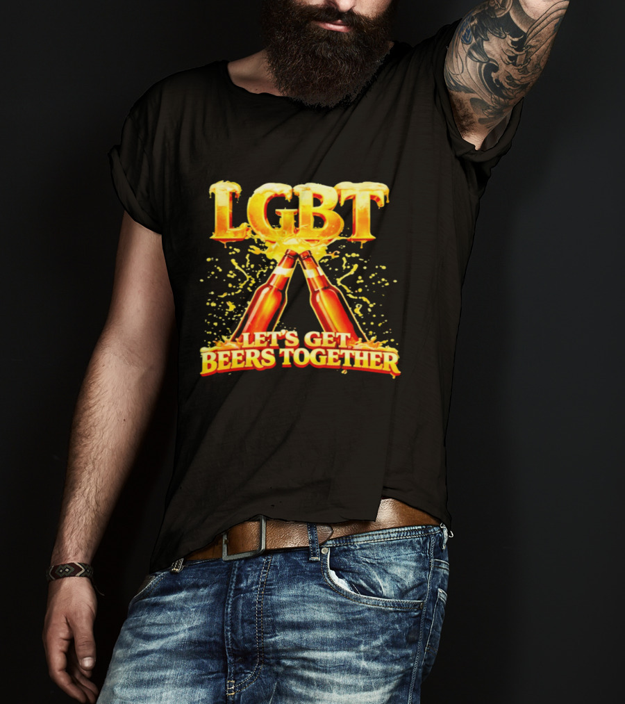 LGBT Let's Get Beers Together Celebration With Beer Bottles T-Shirt