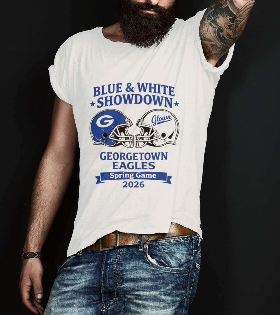 Blue And White Showdown Georgetown Eagles Spring Game 2026 T-Shirt