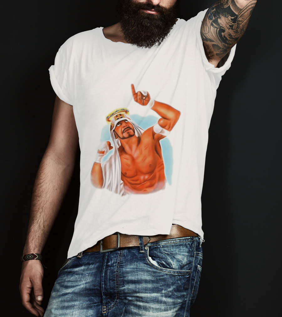 Sabu Airbrush Professional Wrestling Legend Iconic Pose T-Shirt