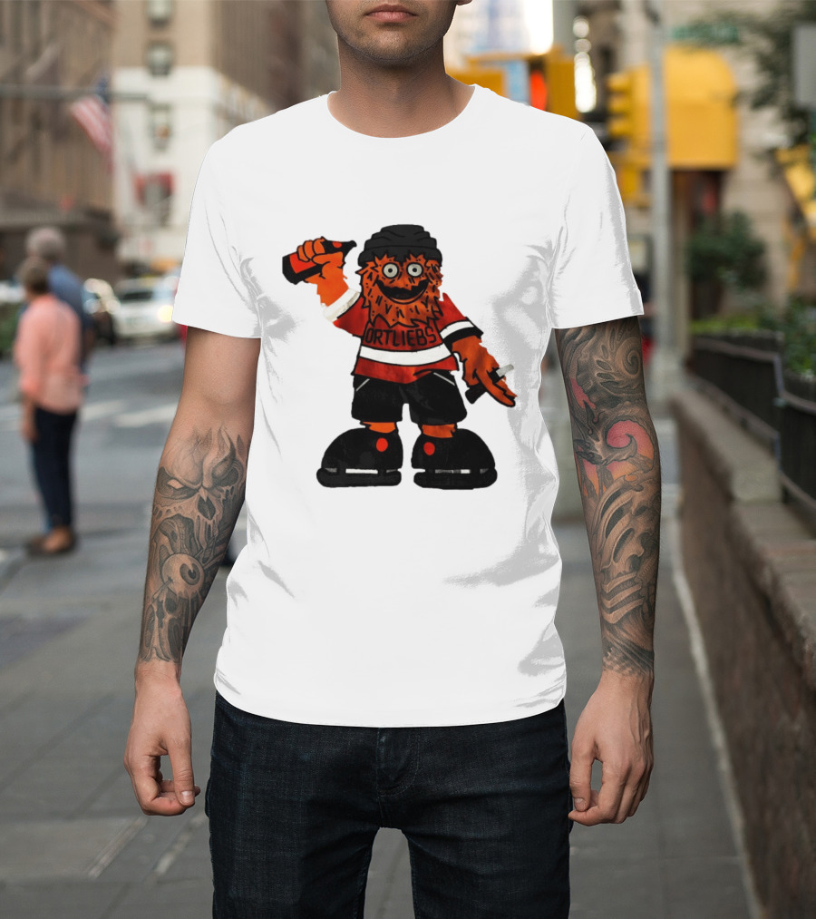 Gritty Philadelphia Flyers Hockey Club Ortliebs Mascot Pose T-Shirt