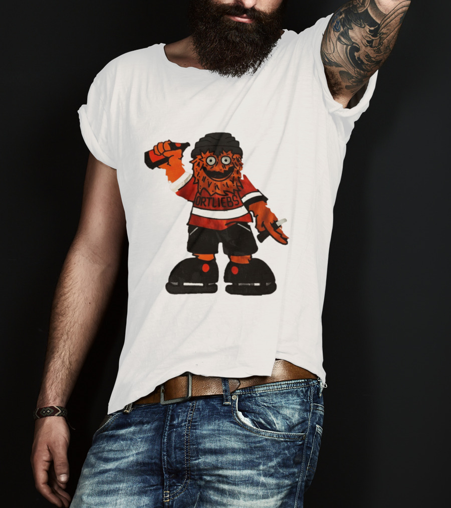 Gritty Philadelphia Flyers Hockey Club Ortliebs Mascot Pose T-Shirt
