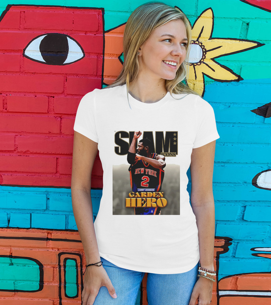 Slam Icons Larry Johnson New York 2 Garden Hero T-Shirt