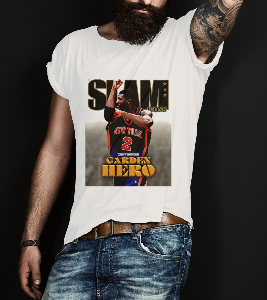 Slam Icons Larry Johnson New York 2 Garden Hero T-Shirt