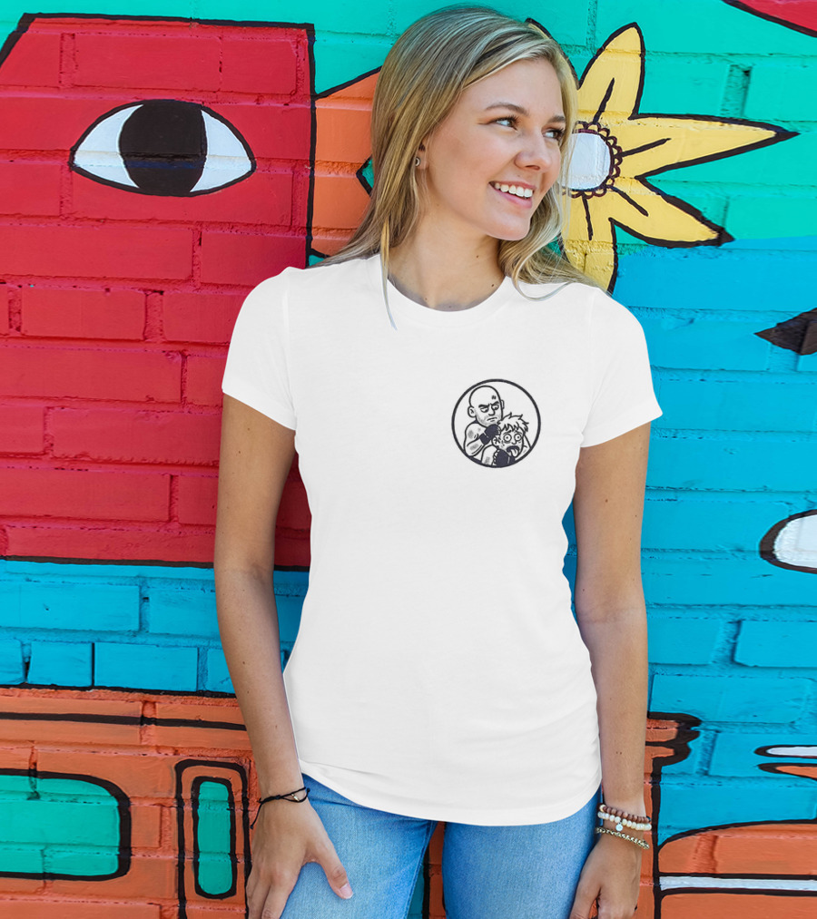 Let's Talk Now Please Don't Kill Me He Tapped He Begged Me Please Don't Kill Me Skull Roses Circle T-Shirt