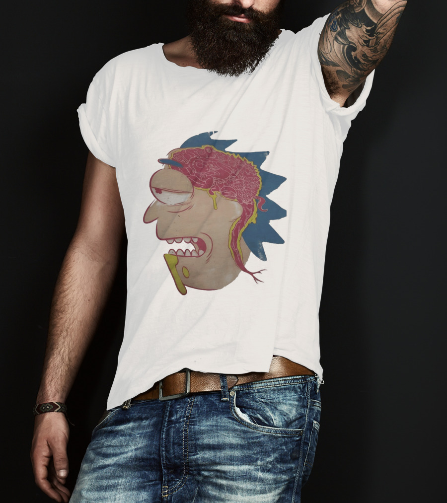 Morty Head Horror Brain Exposure Rick And Morty T-Shirt