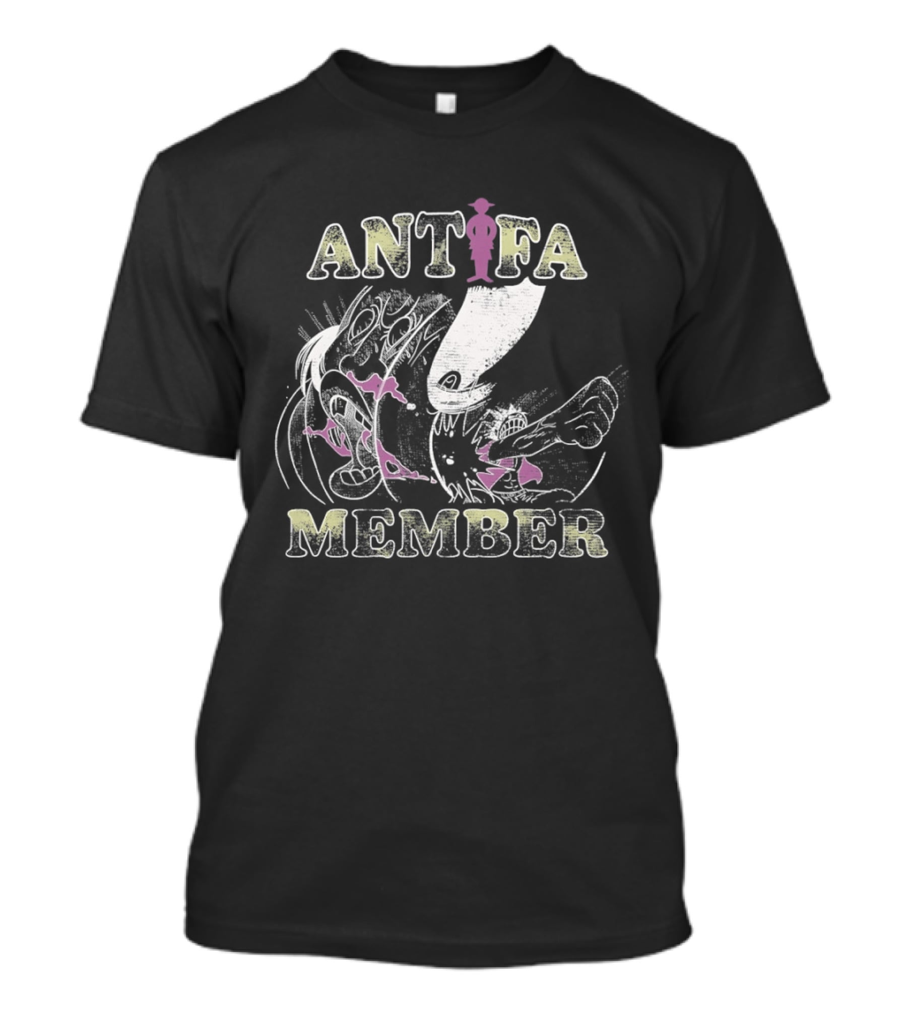 ANTIFA MEMBER Cartoon Style Koi Fish And Shark T-Shirt
