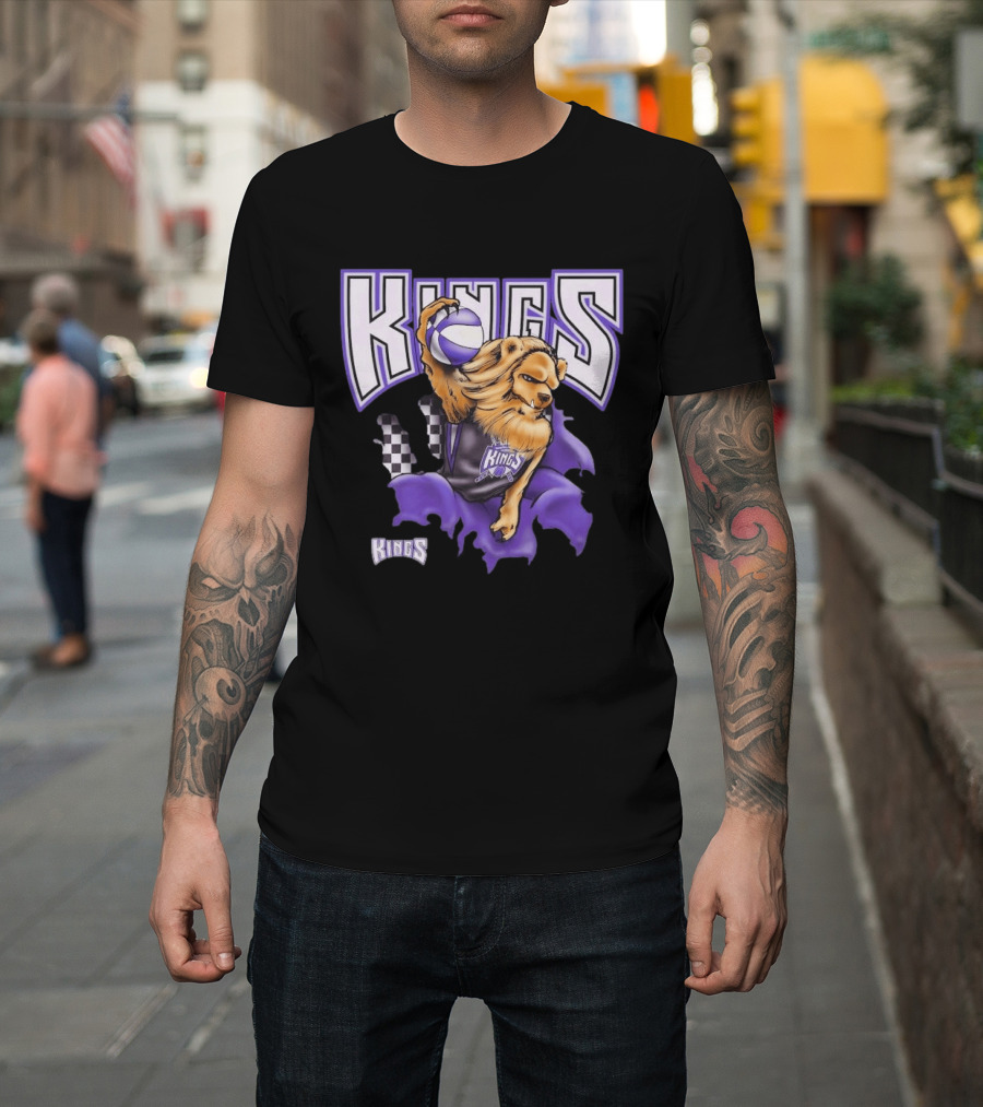 Mitchell & Ness Purple Sacramento Kings Breakthrough Fierce Lion Basketball T-Shirt
