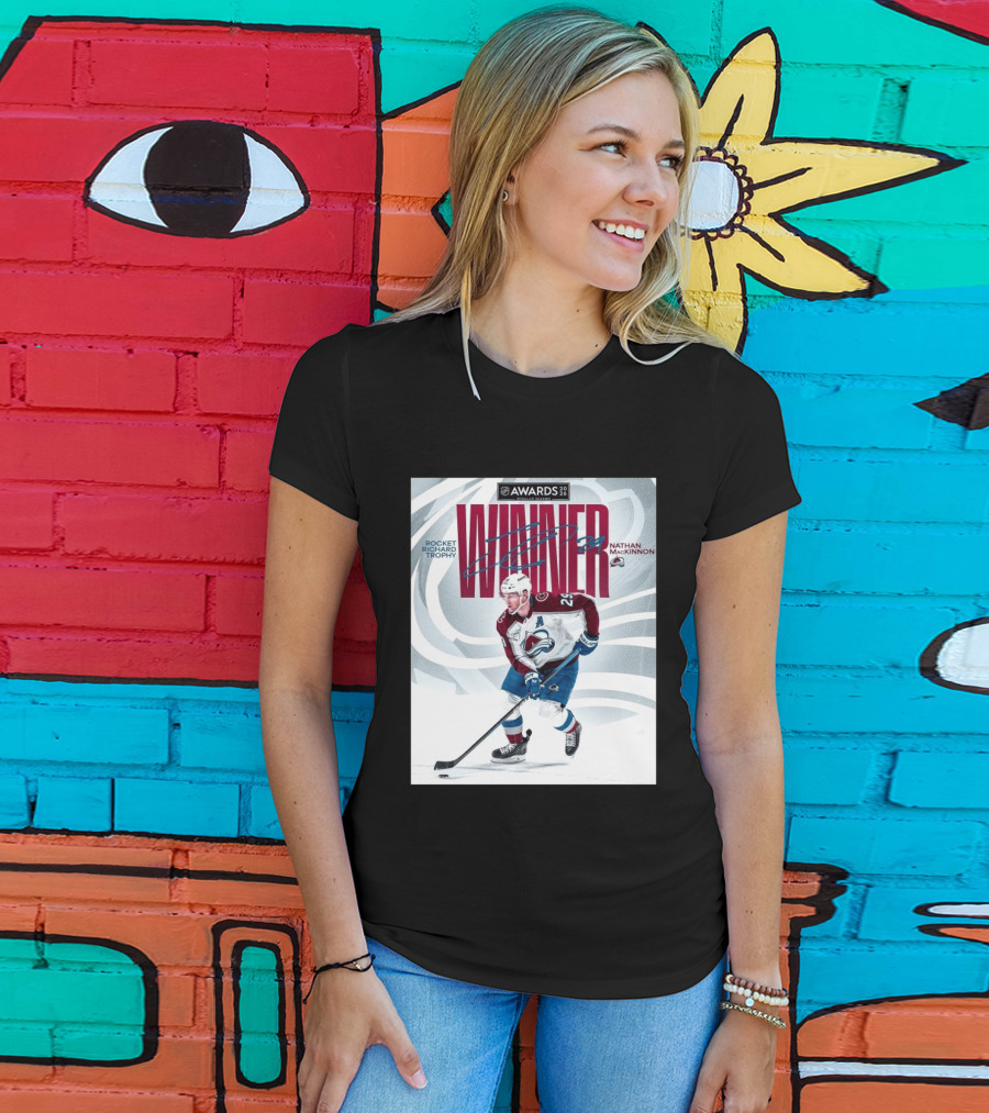 NHL 2026 Awards Rocket Richard Trophy Nathan MacKinnon Winner T-Shirt