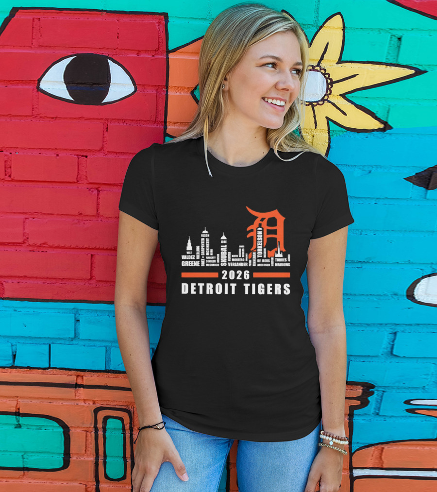 Detroit Tigers 2026 City Skyline T-Shirt