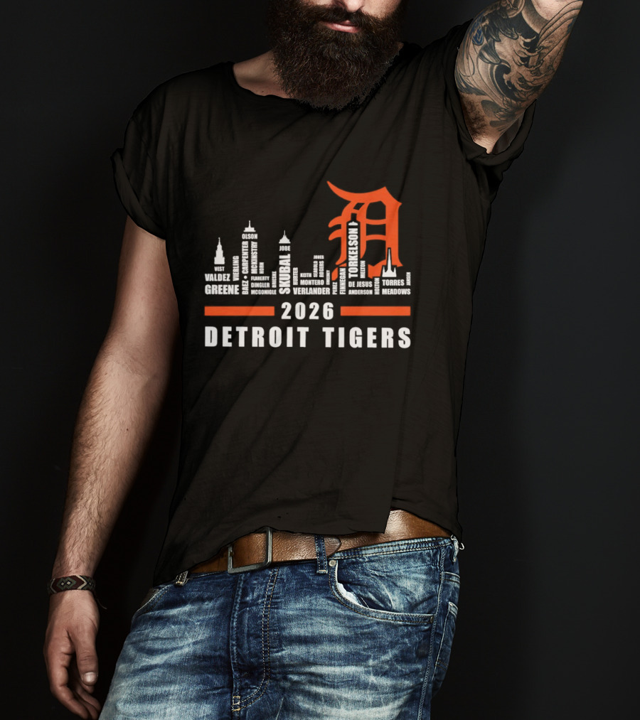 Detroit Tigers 2026 City Skyline T-Shirt
