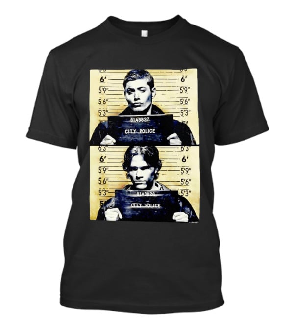 Supernatural Sam And Dean Winchester Shot City Police 81A3827 81A3826 T-Shirt