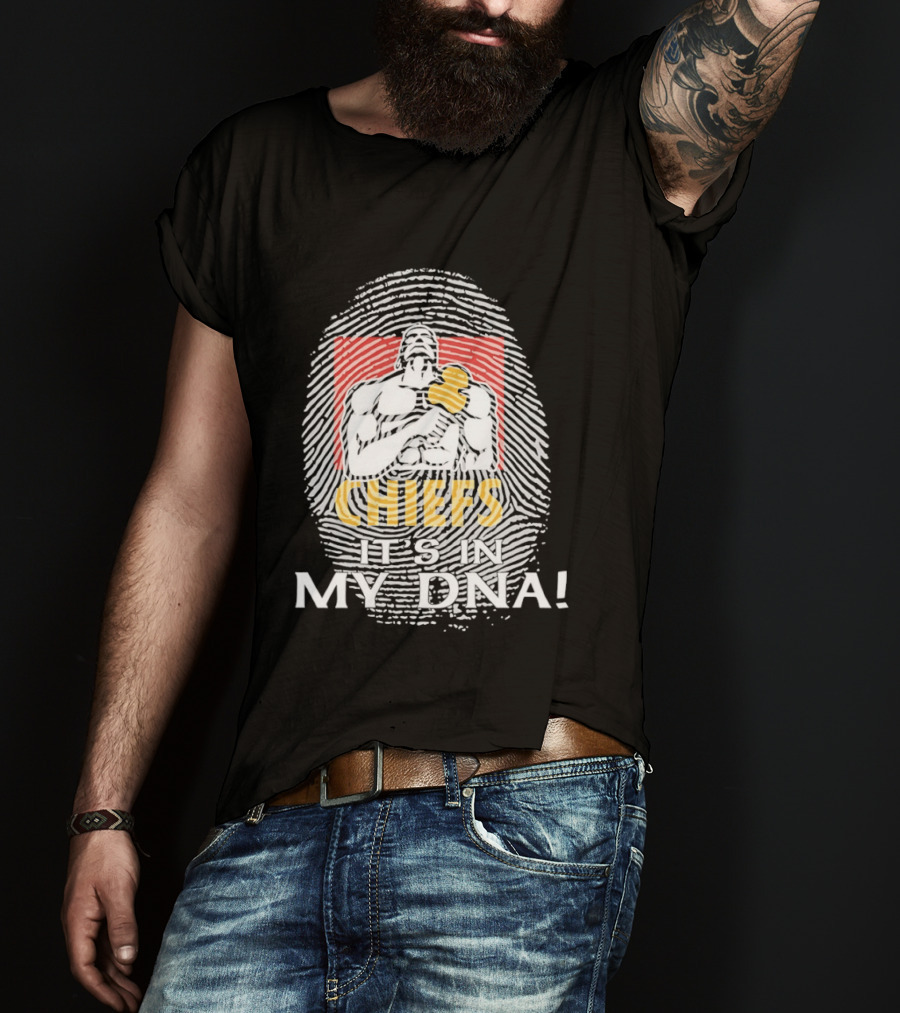 Gallagher Chiefs Football It's In My DNA Fingerprint 2026 T-Shirt